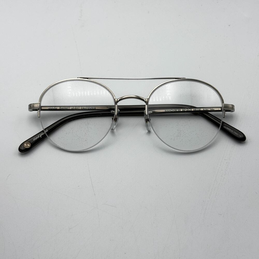 Garrett Leight Eyeglasses Frame Manchester 3037 BS-GCR Silver Round 48-20-145